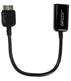 Кабель OTG Samsung Note 3 - USB, черный, 20см  (GC-583UB)