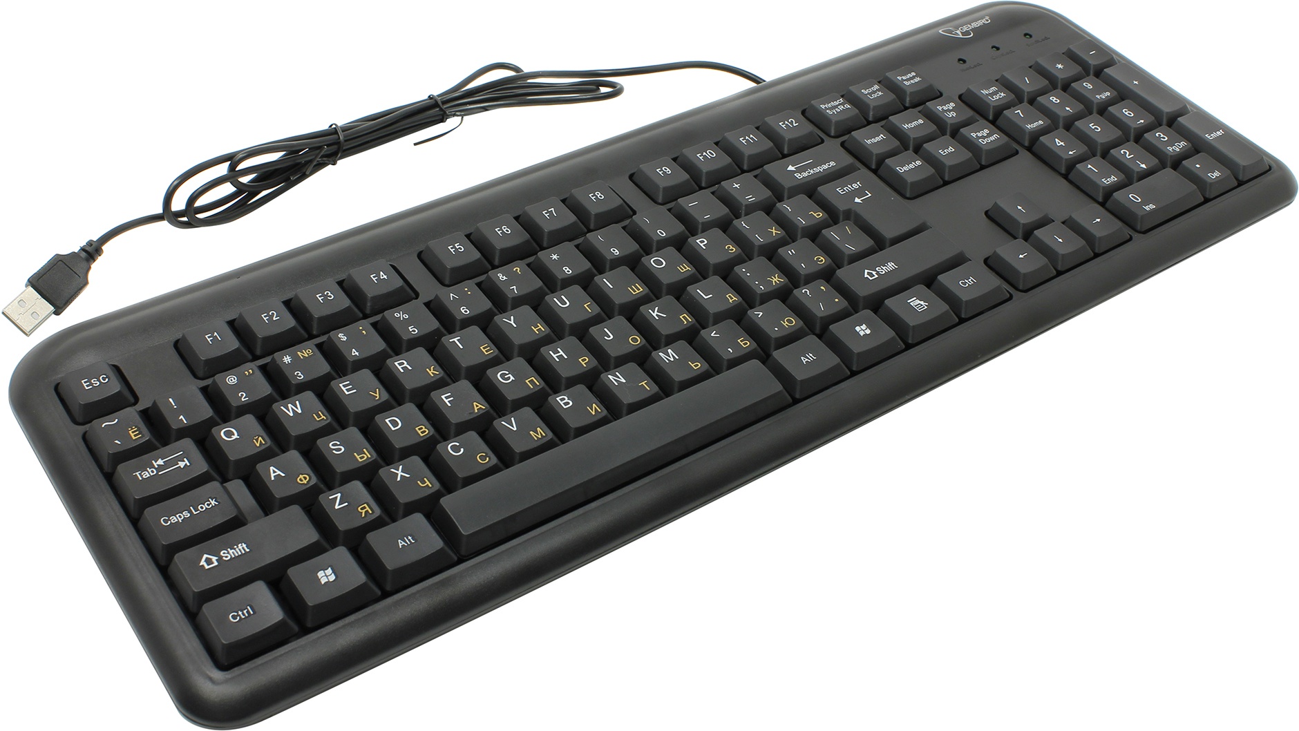 Клавиатура Gembird KB-8330U-BL, черная, USB