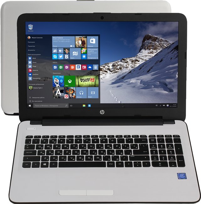 Ноутбук HP 15-ay011ur Intel Pentium N3710/4096Mb/500Gb/15.6 HD/DVD-RW/WiFi/BT/Windows 10 (white) (W6Y50EA)