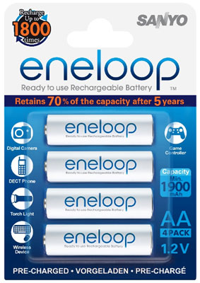 Аккумулятор Sanyo Eneloop AA/HR-3UTGB-4BP (1900mAh, 1,2V, 4 шт. блистер)