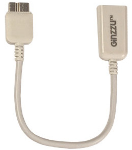Кабель OTG Samsung Note 3 - USB, белый, 20см  (GC-583UW)
