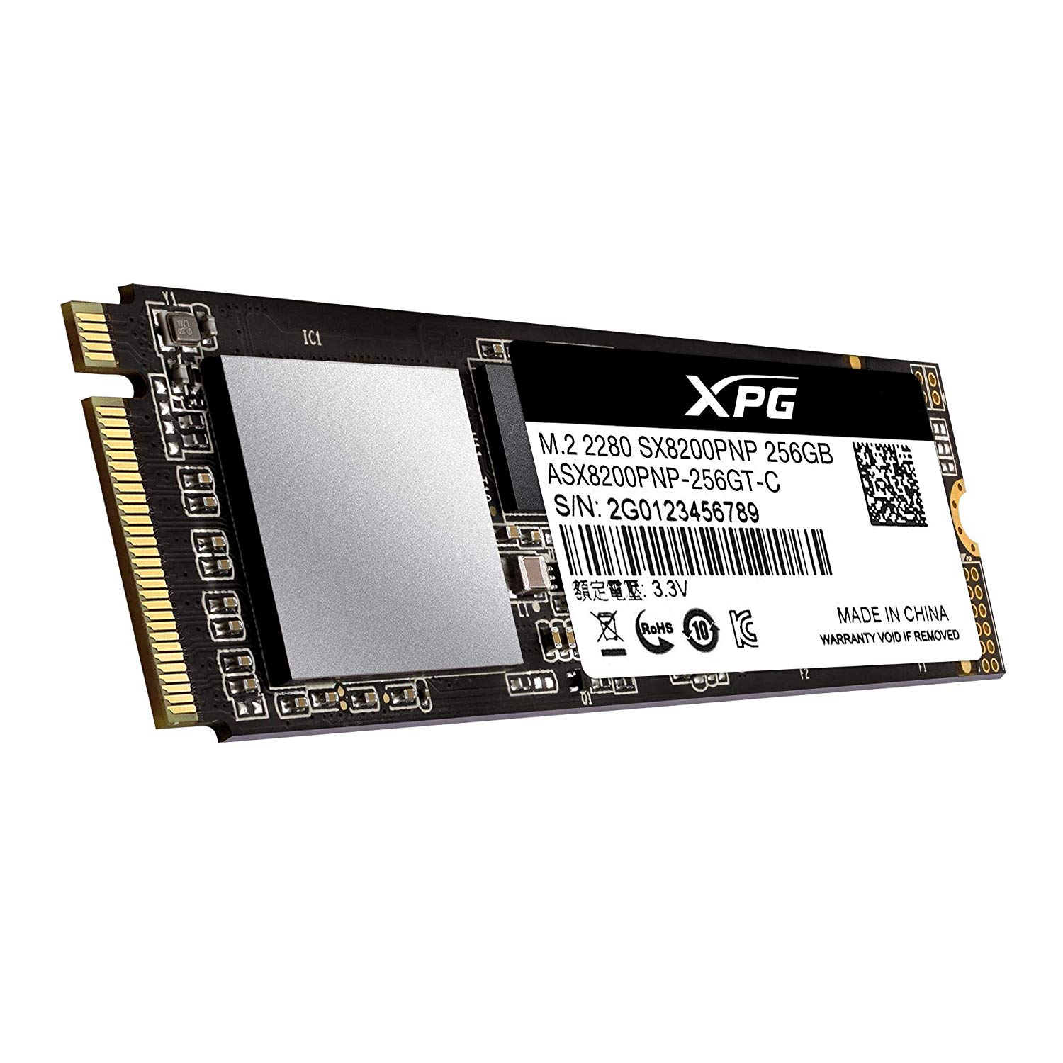 Диск SSD M.2  256Gb A-DATA XPG SX8200 Pro, TLC  (ASX8200PNP-256GT-C)