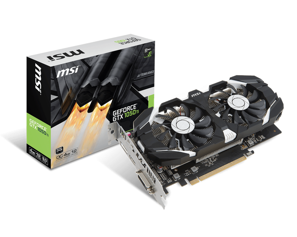 Видеокарта MSI 4Gb/PCI-E NVIDIA GeForce GTX 1050 Ti [GDDR5]  (GTX 1050 Ti 4GT OC)