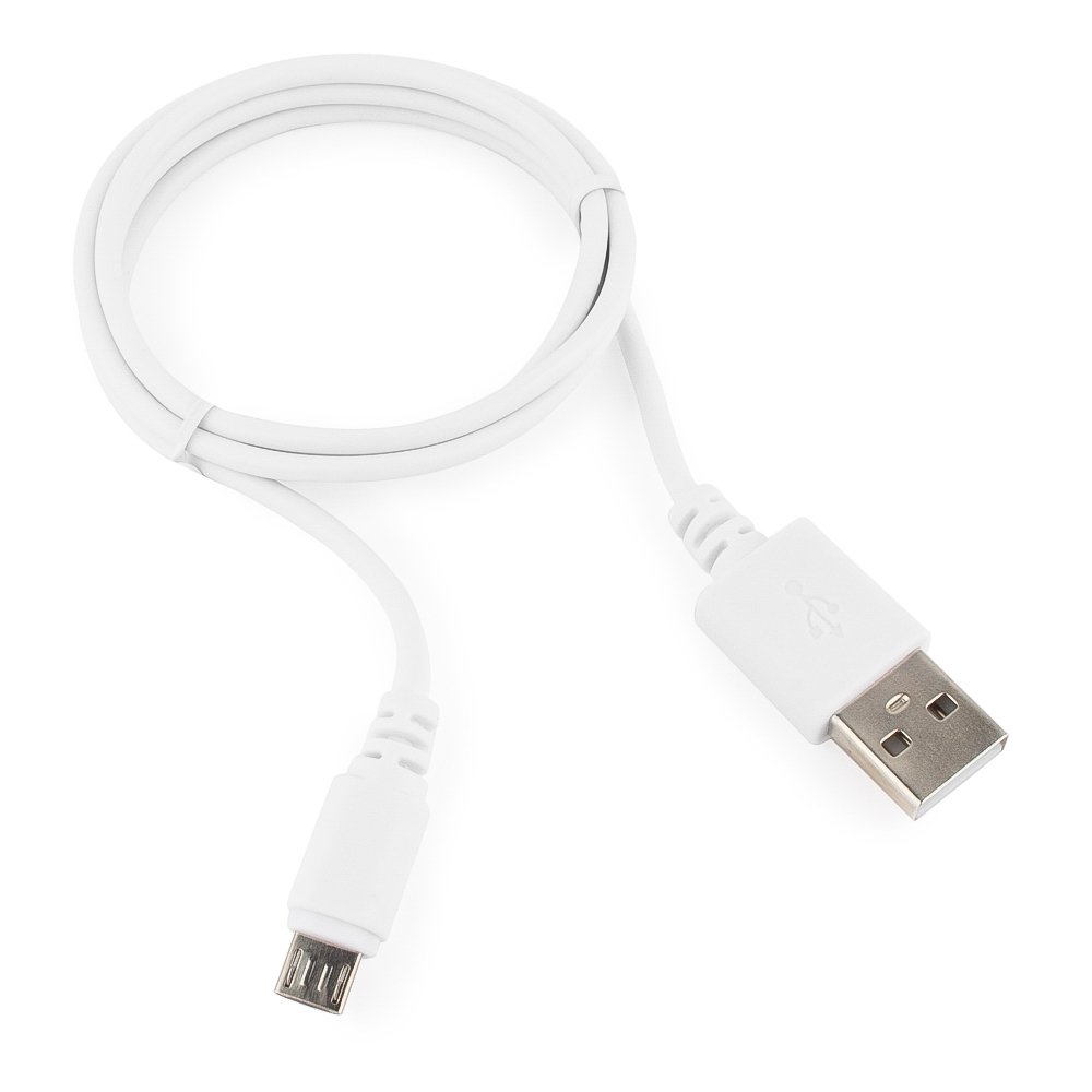 Кабель USB2.0 A-microB 1.0м, белый  (CC-mUSB2-AMBM-1MW)