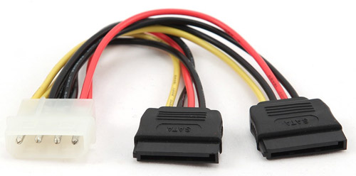 Разветвитель питания 5,25 MOLEX -> 2 x SATA  (CC-SATA-PSY)