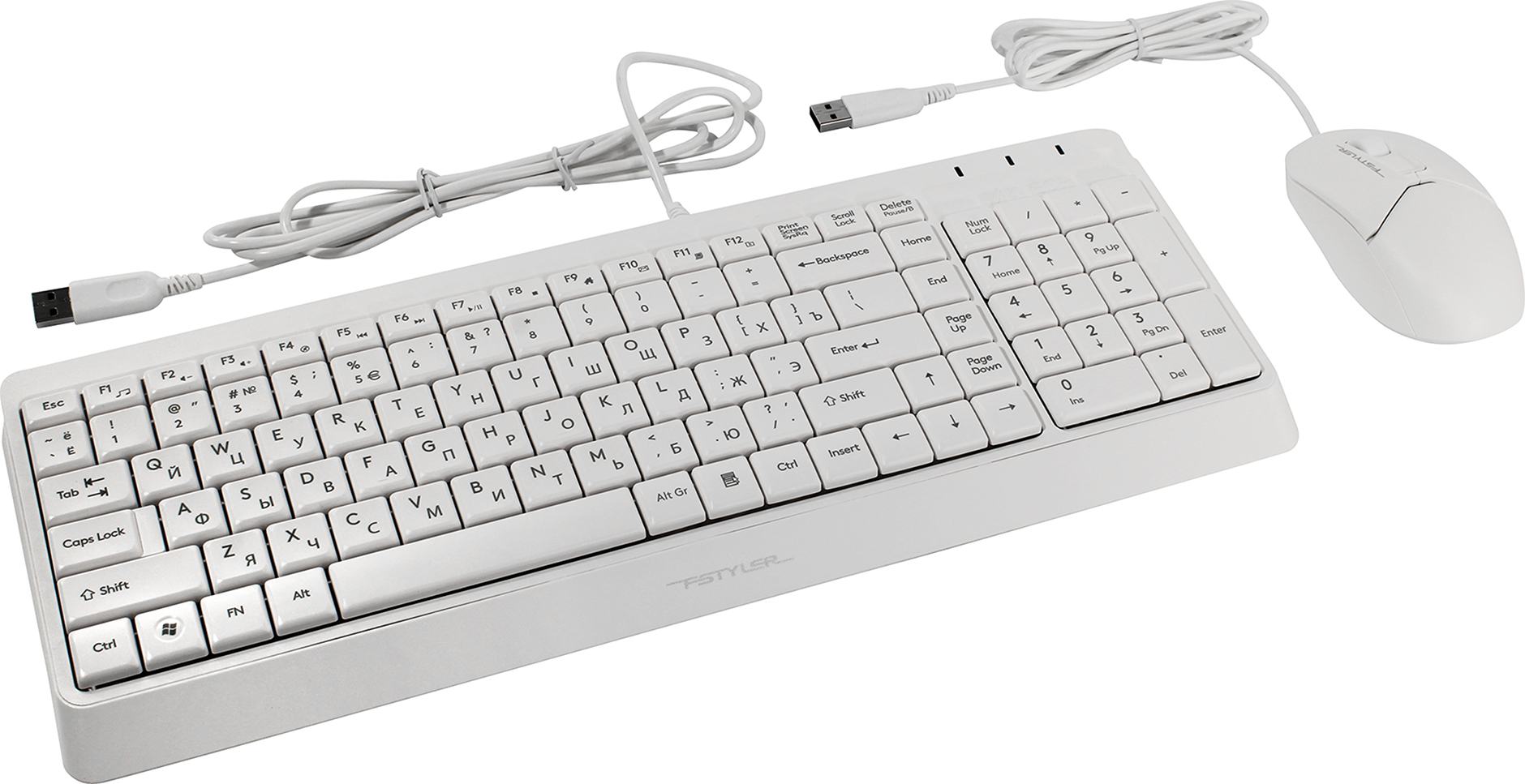 Клавиатура + мышь A4Tech Fstyler F1512, white, USB