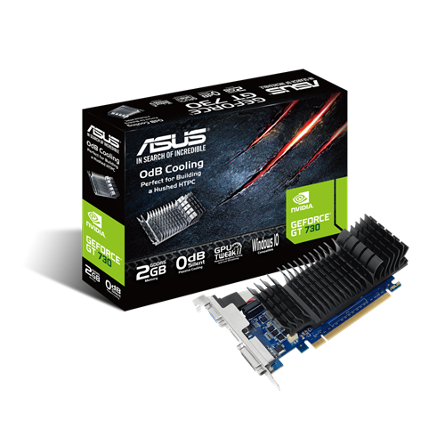 Видеокарта ASUS 2Gb/PCI-E NVIDIA GeForce GT 730 [GDDR5]  (GT730-SL-2GD5-BRK)