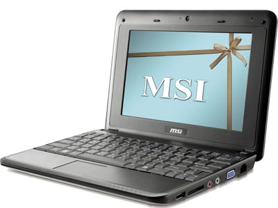 Ноутбук MSI Wind U90-003RU Intel Atom N270/1024Mb/HDD 80Gb/89 WSVGA/WiFi/Windows XP  (BLACK)