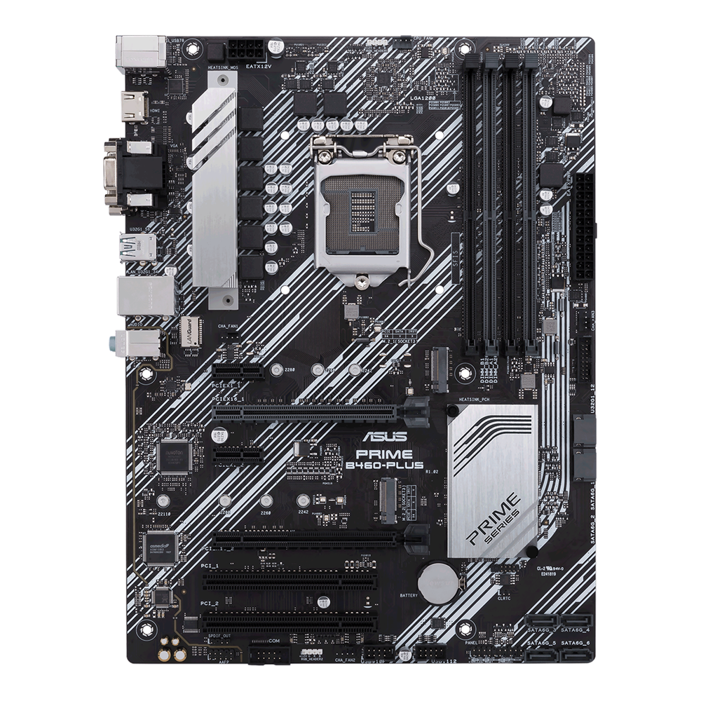 Материнская плата ASUS PRIME B460-PLUS Socket1200/iB460/DDR4/PCI-Ex16/D-Sub+DVI-D+HDMI/SATA3/2*M.2/USB 3.2/ATX