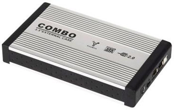 Внешний бокс для 3.5HDD SATA Gembird EE3-FWU-1S USB2.0+IEEE1394 алюминиевый