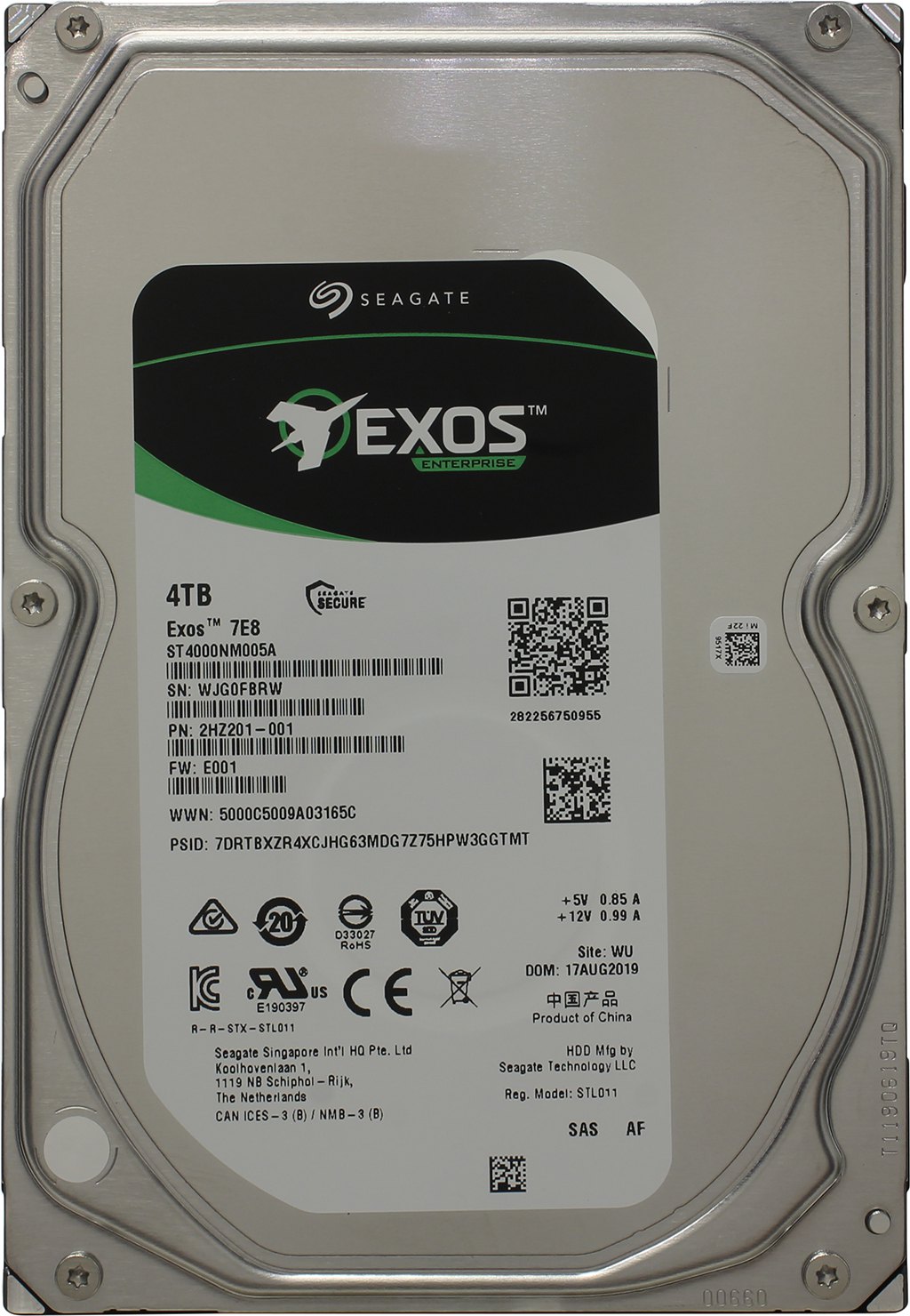 Жесткий диск 4Tb Seagate Exos 7E8, SAS 12Gb/s, 256Mb  (ST4000NM005A)