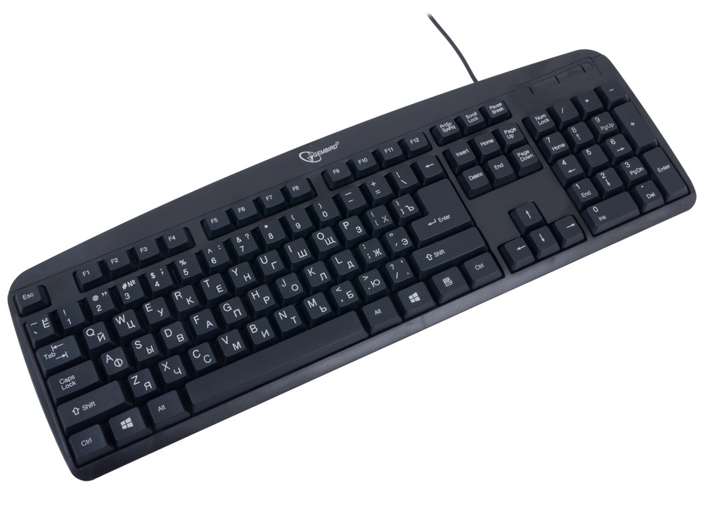 Клавиатура Gembird KB-8350U-BL, черная, USB