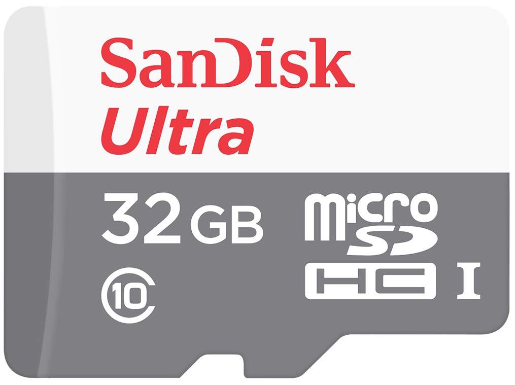 Карта памяти MicroSDHC 32Gb Sandisk Ultra (Class10) UHS-I (+adapter)  (SDSQUNS-032G-GN3MA)