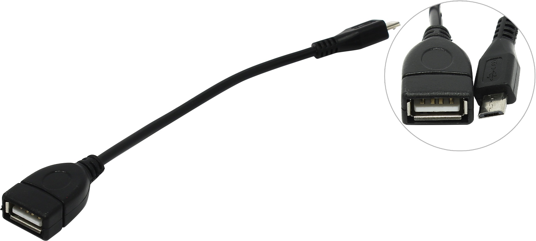 Кабель OTG USB2.0 Af - MicroBM (5pin) 0.2m, VCOM  (CU280)