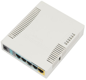 Маршрутизатор беспроводной MikroTik RB951Ui-2HnD 5*10/100Mbps, WiFi 802.11b/g/n 2.4GHz, 128Mb, 600MHz, USB2.0  (RB951Ui-2HnD)
