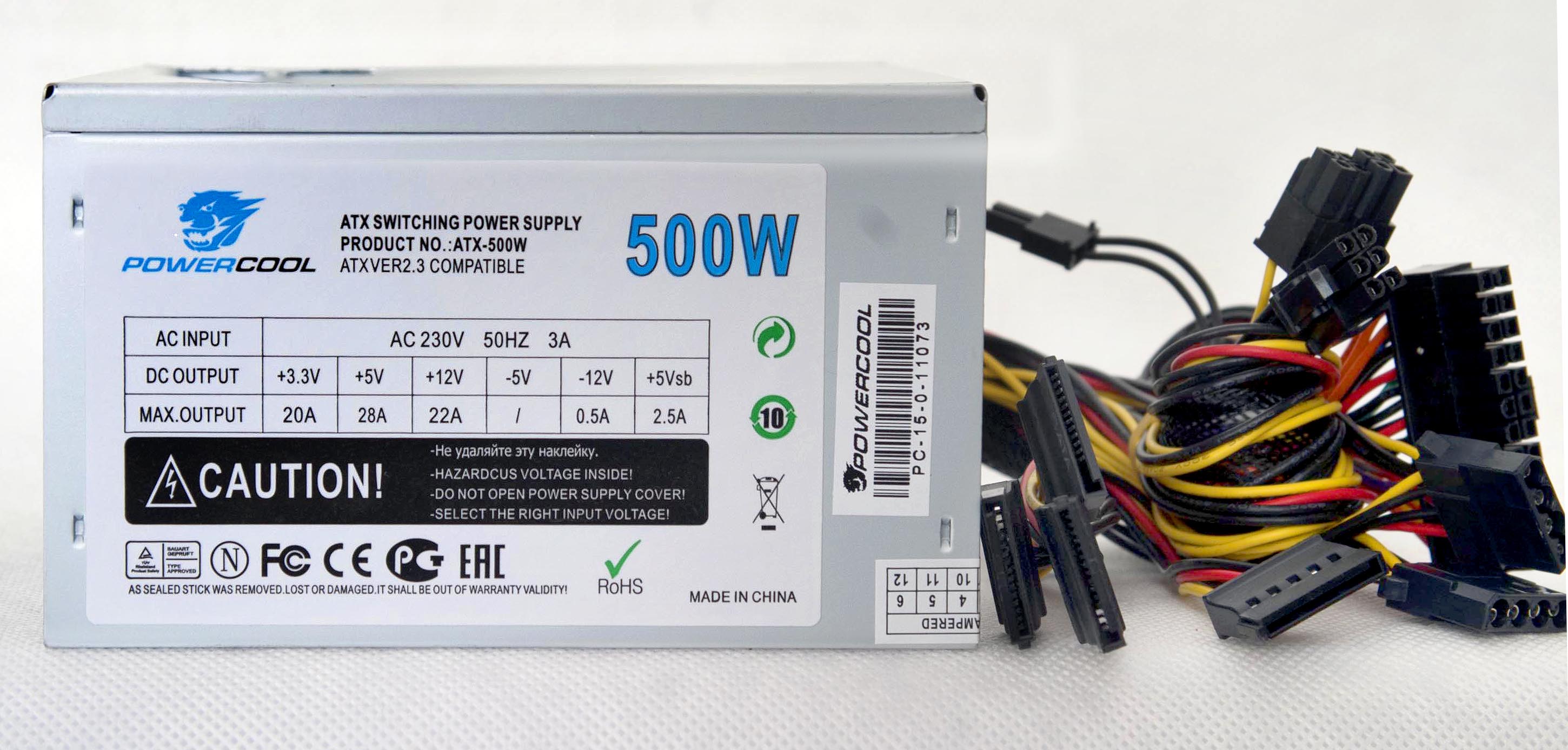Блок питания PowerCool 500W  (PC500-120-O)