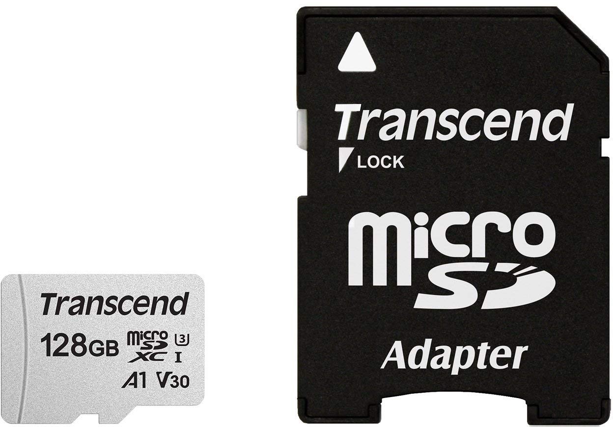 Карта памяти MicroSDXC 128Gb Transcend (class 10) UHS-I U3 (+adapter)  (TS128GUSD300S-A)