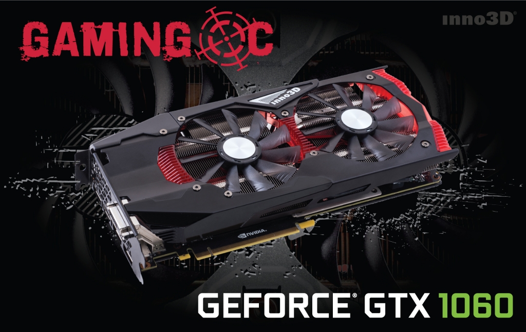 Видеокарта 6Gb/PCI-E/Inno3D GeForce GTX 1060 Gaming OC [DDR5]  (N1060-1SDN-N5GNX)