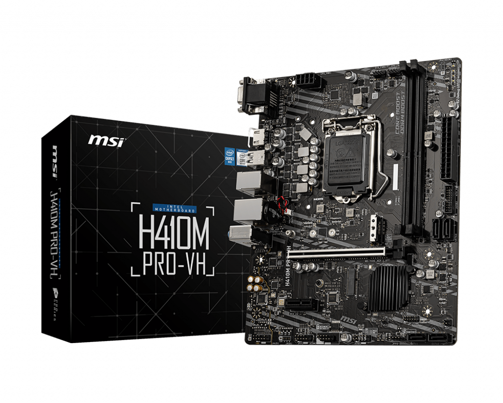 Материнская плата MSI H410M PRO-VH Socket1200/iH410/DDR4/PCI-Ex16/D-Sub+HDMI/SATA3/M.2/USB 3.2/mATX