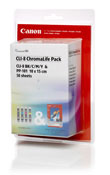 Чернильница Canon CLI-8 (BK/C/M/Y) Pack + фотобумага Canon PP-101 (10x15) 50 листов