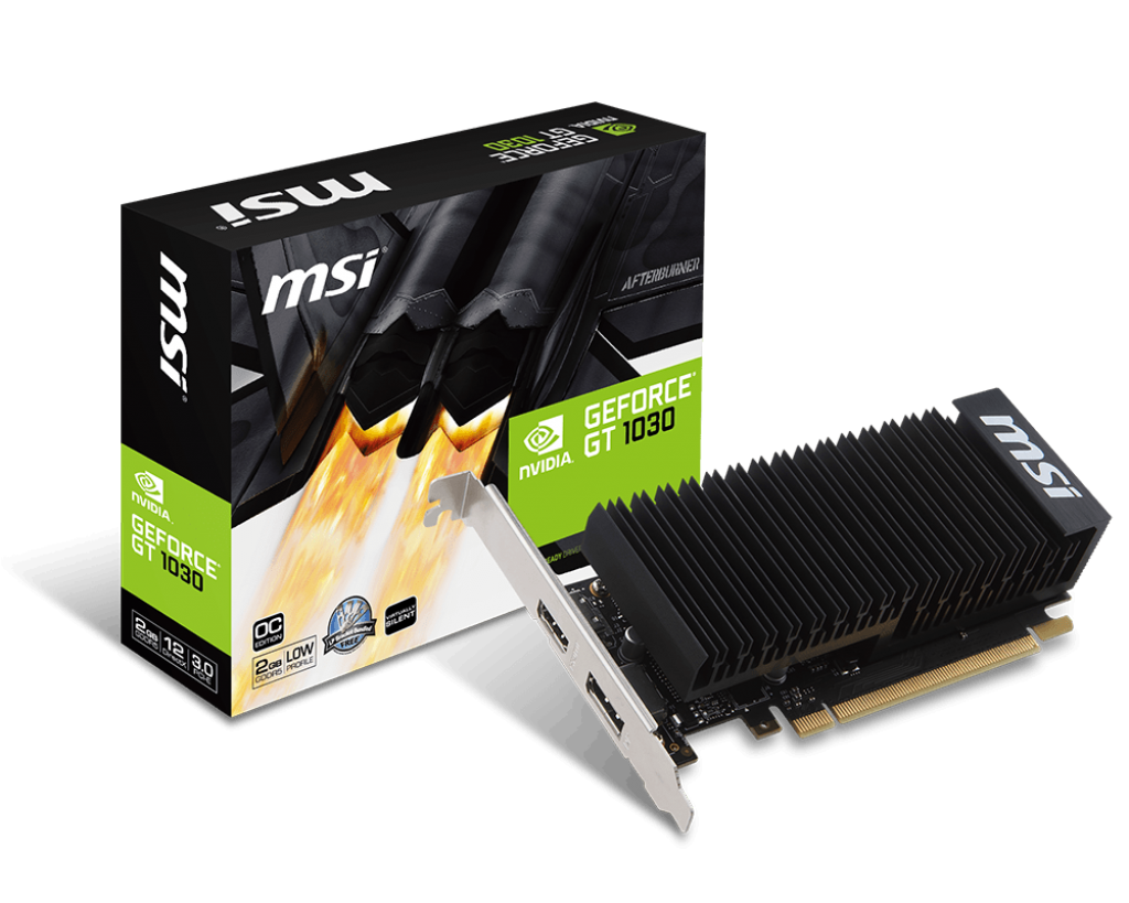 Видеокарта MSI 2Gb/PCI-E NVIDIA GeForce GT 1030 [GDDR5]  (GT 1030 2GH LP OC)
