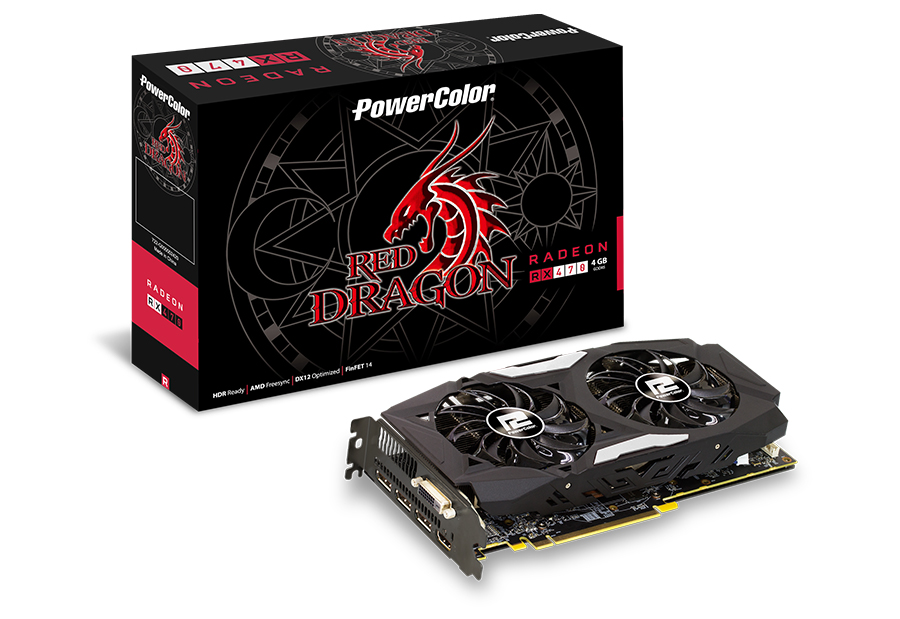 Видеокарта PowerColor 4Gb/PCI-E AMD Radeon RX 470 Red Dragon [DDR5]  (AXRX 470 4GBD5-3DHD/OC)