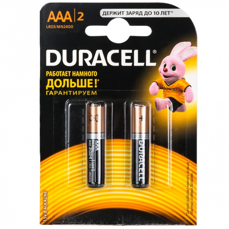 Батарейка AAA LR03 Duracell BL-2 (2 шт. блистер)
