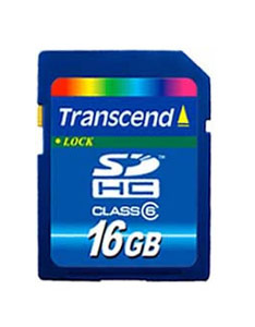 Карта памяти SDHC 16Gb Transcend (class  6)  (TS16GSDHC6)