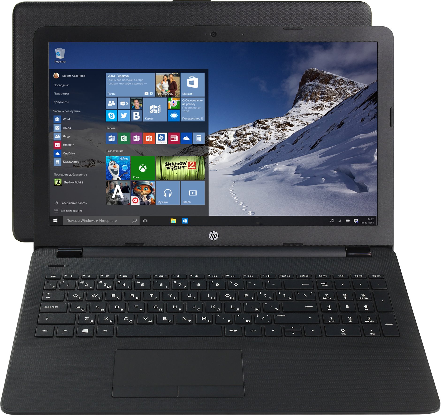 Ноутбук HP 15-bw007ur AMD E2-9000E/4096Mb/128Gb SSD/15.6 HD/AMD Radeon R2/WiFi/BT/Windows 10 (black) (1ZD18EA)
