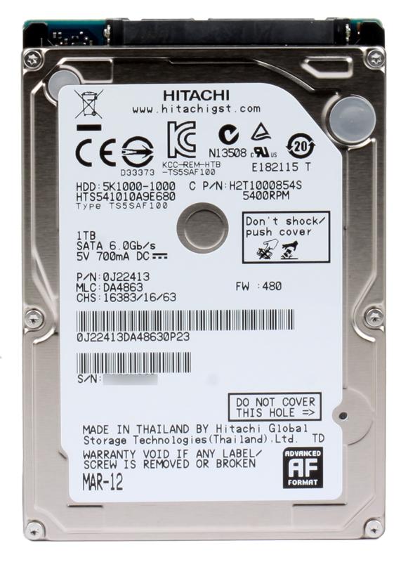 Жесткий диск 2.5 1 Tb Hitachi HTS541010A9E680 (0J22413) 5K1000 8Mb SATA 6Gb/s  5400rpm
