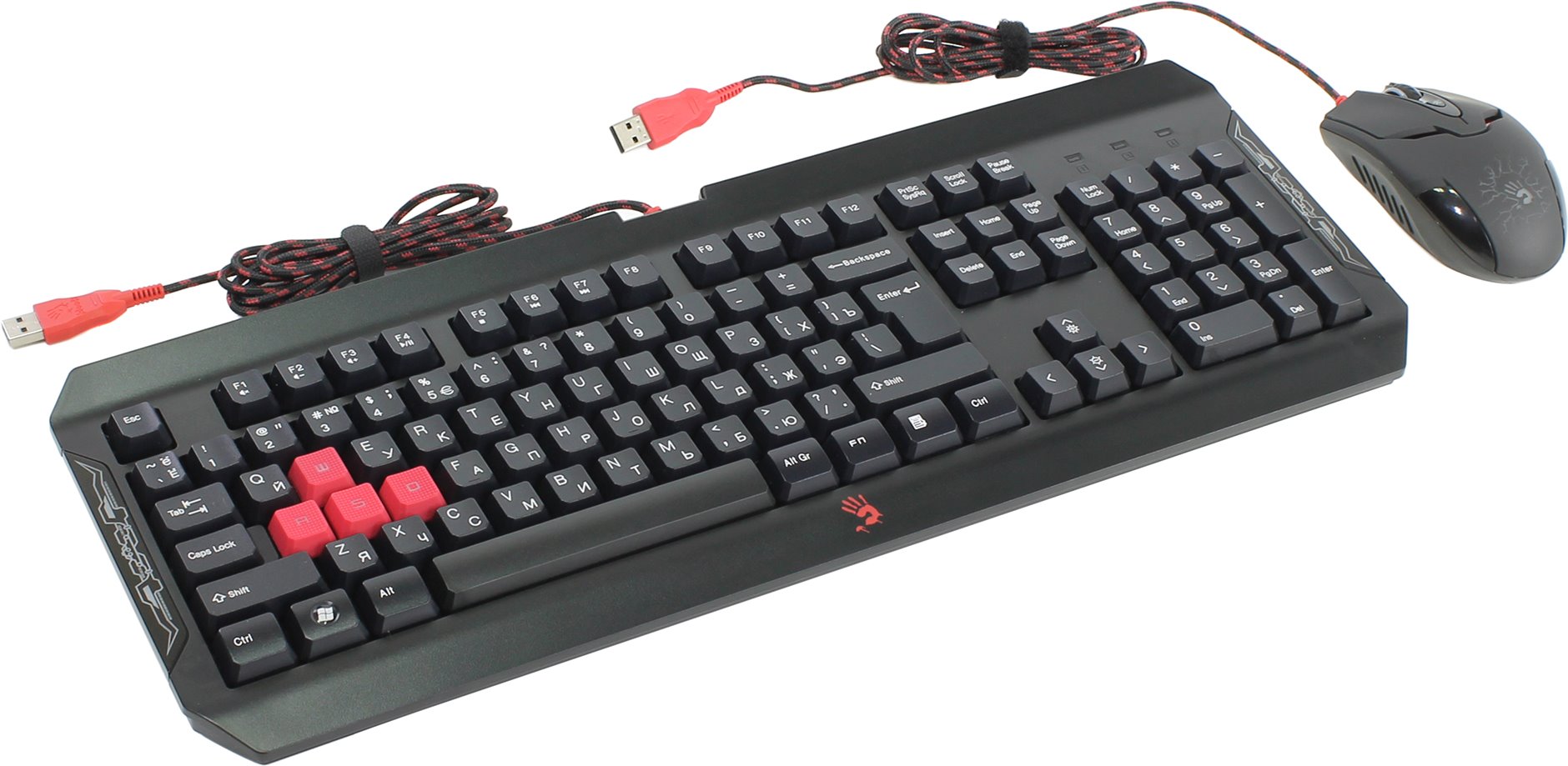 Клавиатура + мышь A4Tech Bloody Q1100 (Q100+S2) black, USB