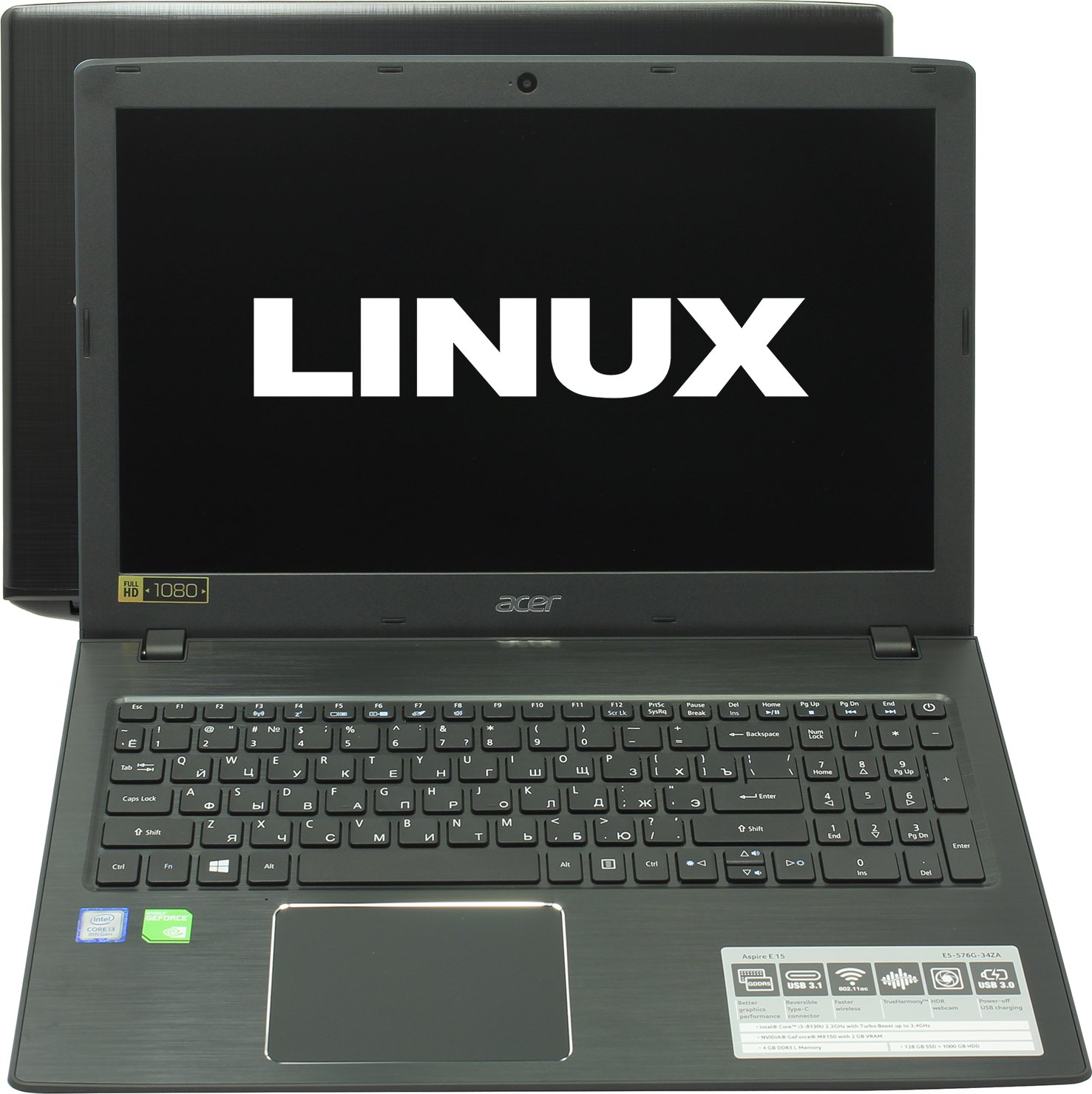 Ноутбук Acer Aspire E5-576G-34ZA Intel Core i3-8130U/4Gb/1Tb/15.6 FHD/GF MX150 2Gb/WiFi/BT/Linux  (NX.GSBER.014)