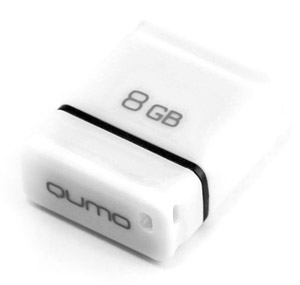 Флэшдрайв  8Gb QUMO Nano White, USB2.0  (QM8GUD-NANO-W)