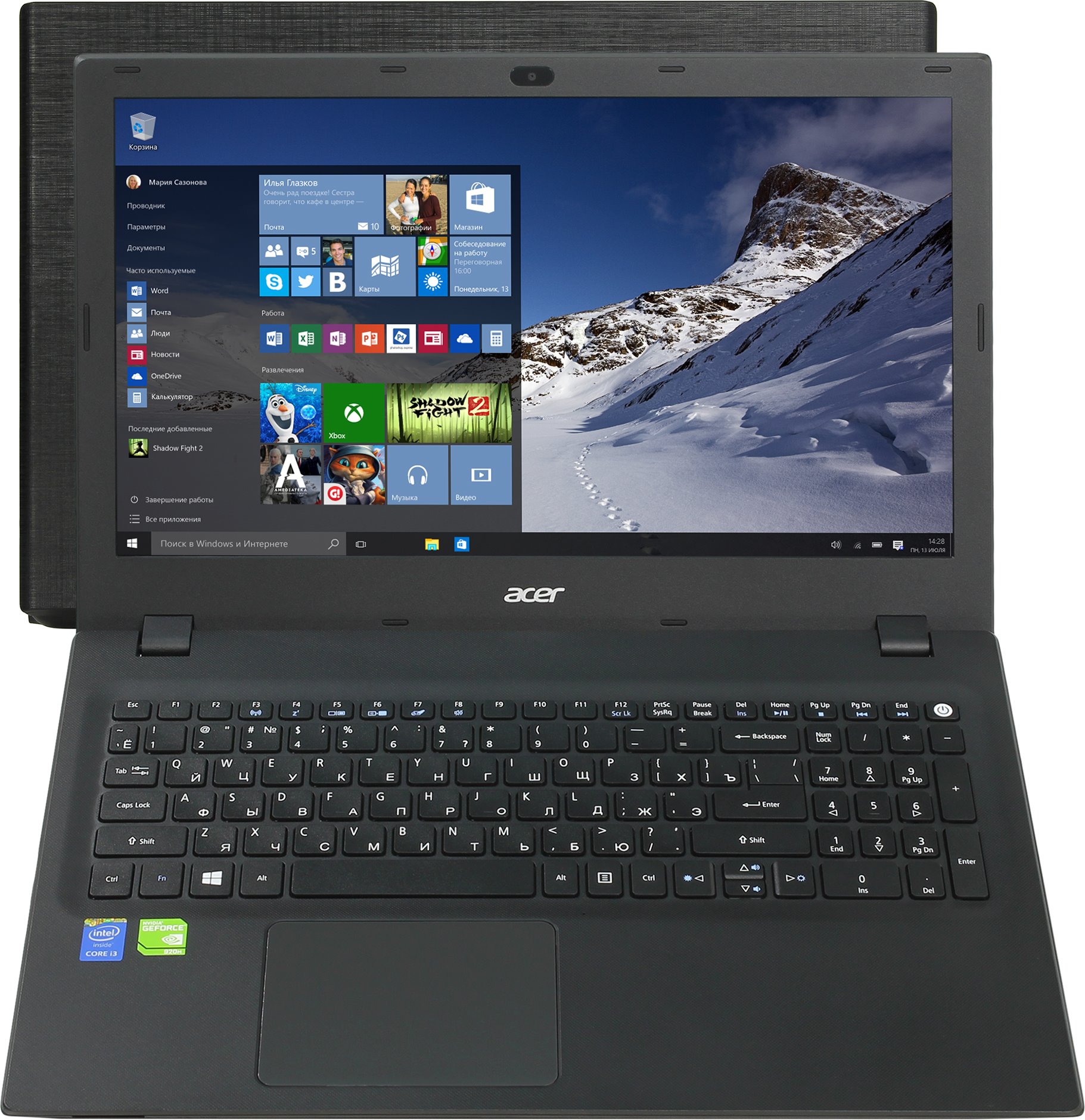 Ноутбук Acer Extensa EX2511G-390S Intel Core i3-5005U/4Gb/500Gb/15.6 HD/GT920M 2Gb/DVD-RW/WiFi/BT/Windows 10™  (NX.EF9ER.012)
