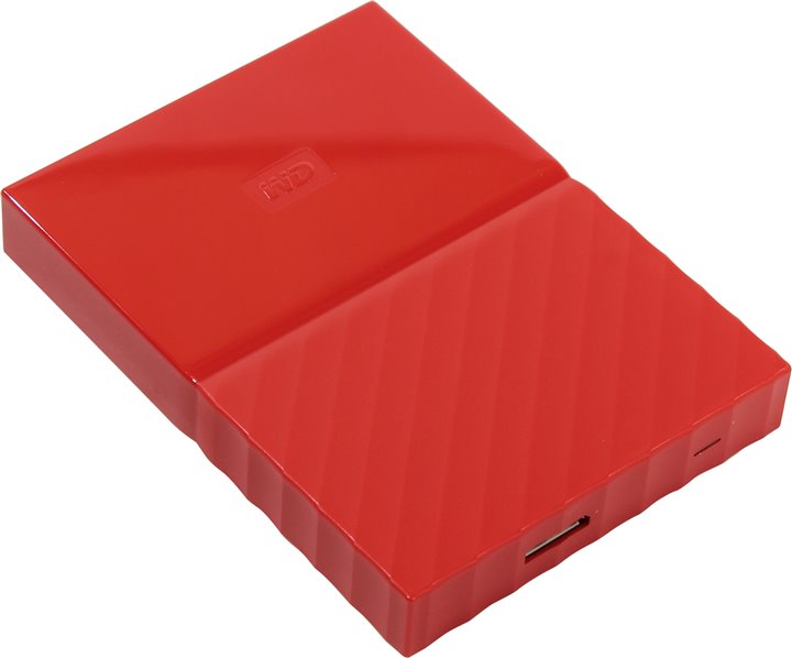Жесткий диск внешний 2.5 1Tb WD  My Passport, красный, USB 3.0  (WDBBEX0010BRD-EEUE)